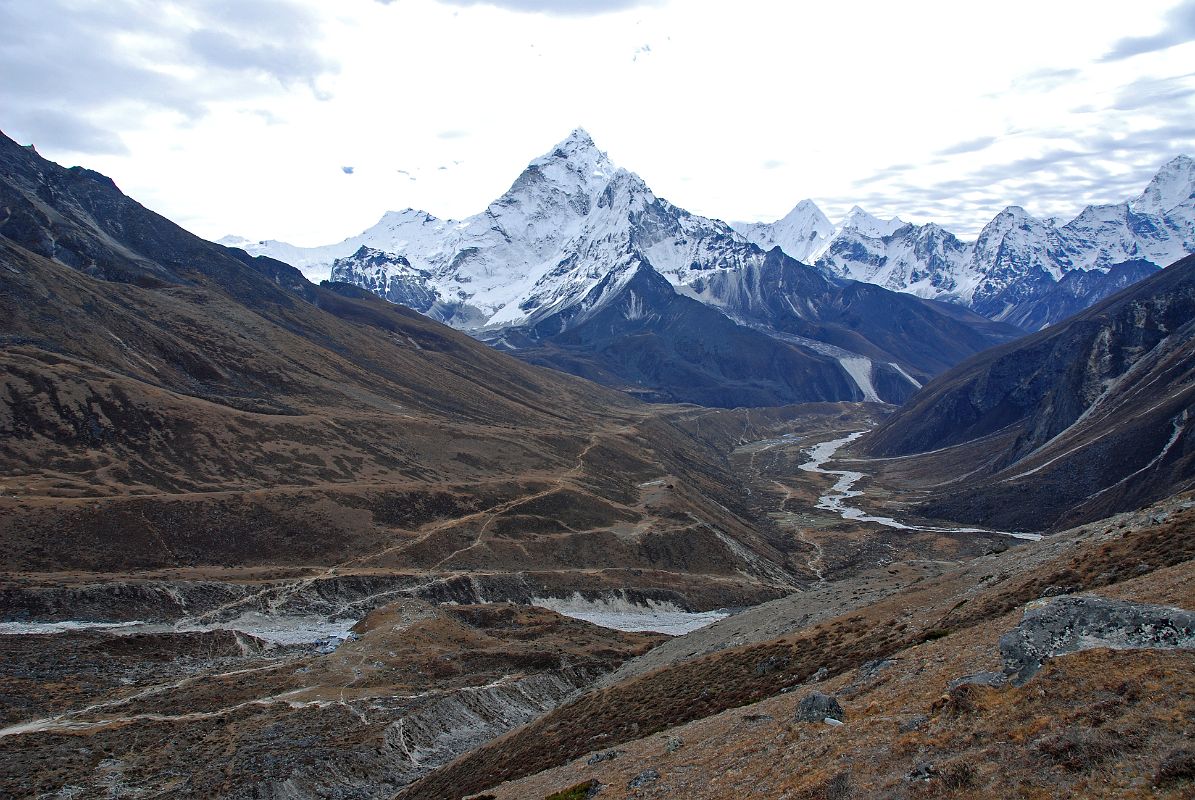 23 Dughla And View Towards Pheriche With Ama Dablam, Malanphulan and Kangtega After Crossing The Cho La